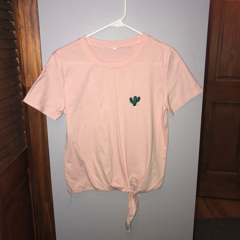 Blush pink t-shirt crop top